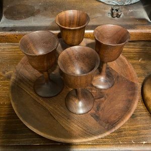 Vintage Wood Serving Set